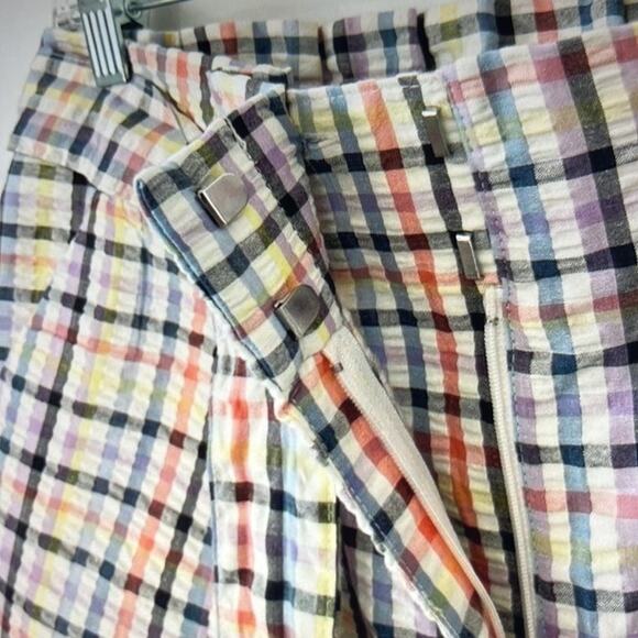 NWT LOFT High Waist Paper Bag Shorts in Plaid Women’s size Medium - Picture 10 of 10
